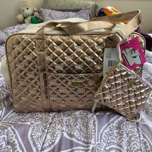 Betsey Johnson Rose Gold Duffle Bag